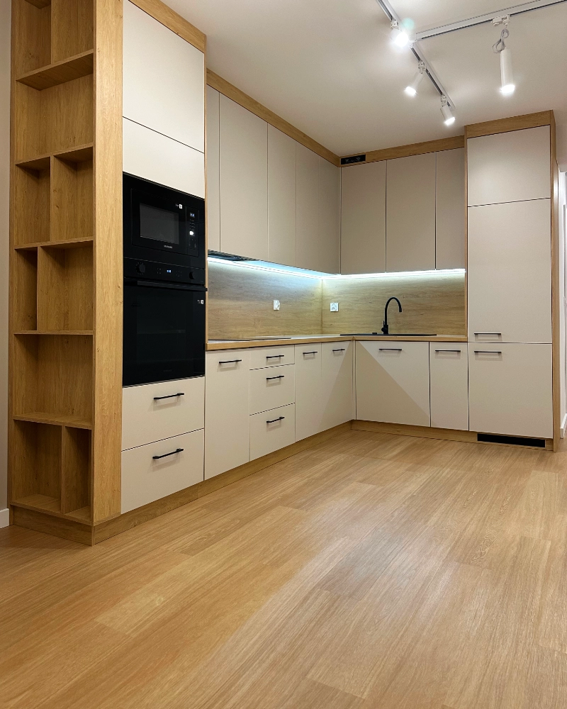 Finalne zdjęcie wykończonego wnętrza kuchni zrealizowanego przez Babka od wykończeń