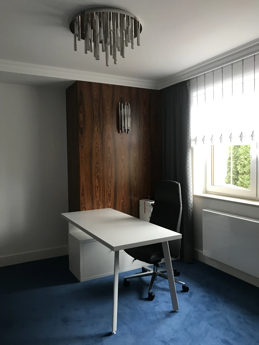 Eleganckie biuro dobrze doświetlone naturalnym światłem dziennym